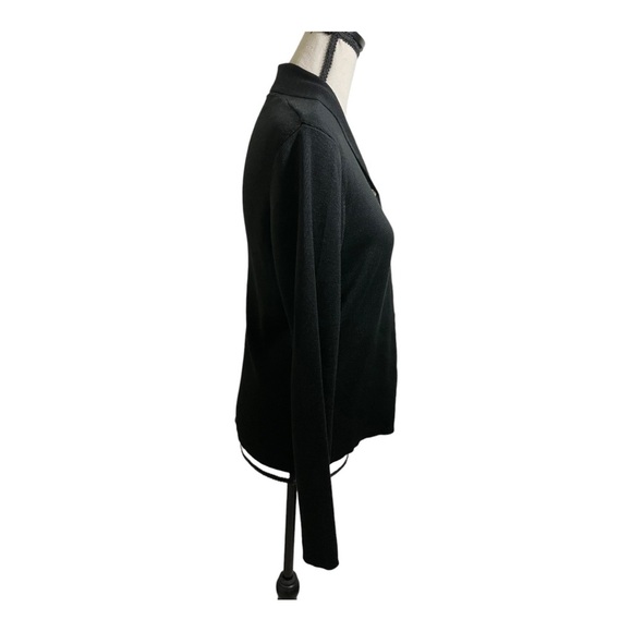 LL tBean womens silk blend button down cardigan. Size medium. Black ribb… - Picture 2 of 8